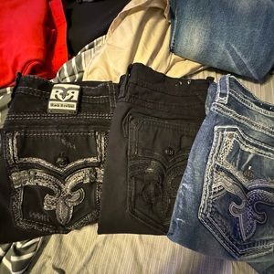 5 pair of rock jeans great condition size 42 R